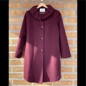 Fleurette Loro Piana Wool burgendy coat size 10 Fleurette Loro Piana Fleurette